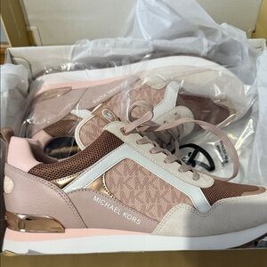 NEW Michael Kors Pink and White Sneakers